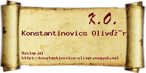 Konstantinovics Olivér névjegykártya